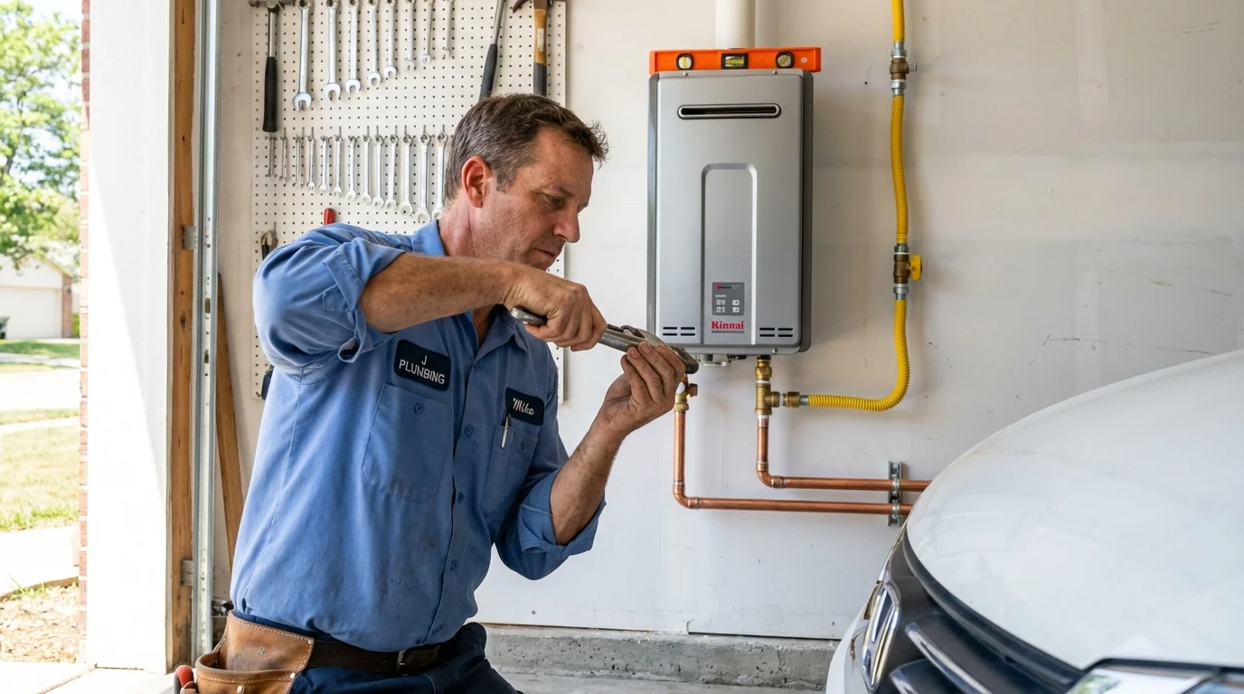 Tankless water heater installation by a Johns Plumbing LLC plumber in Tucson